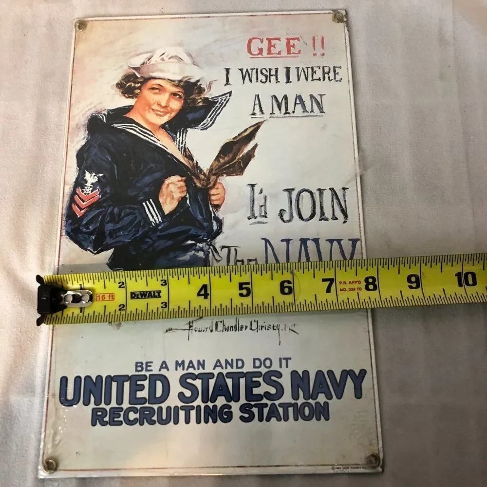 Vintage Ande Rooney Gee I wish Navy Sign...New
